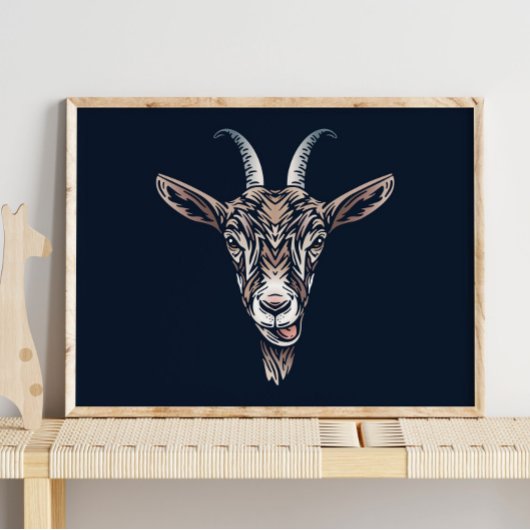 Baby Goat Animal Portrait | Ziegenwand Poster