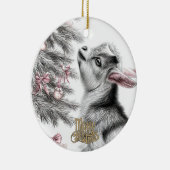 Baby Goat Christmas 11 and YOUR PHOTO Keramik Ornament (Rechts)