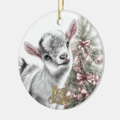 Baby Goat Christmas 14 and YOUR PHOTO Keramik Ornament (Links)