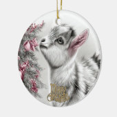 Baby Goat Christmas 15 and YOUR PHOTO Keramik Ornament (Links)
