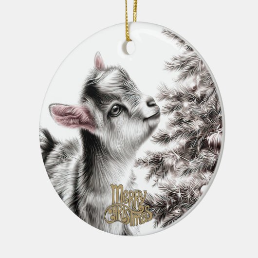 Baby Goat Christmas 17 and YOUR PHOTO Keramik Ornament (Links)