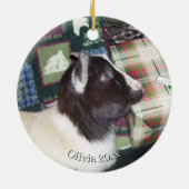 Baby Goat Christmas 1 and YOUR PHOTO Keramik Ornament (Hinten)