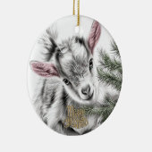 Baby Goat Christmas 3 and YOUR PHOTO Keramik Ornament (Rechts)