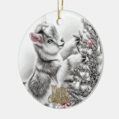 Baby Goat Christmas 8 and YOUR PHOTO Keramik Ornament (Links)