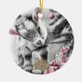 Baby Goat Christmas 9 and YOUR PHOTO Keramik Ornament (Vorne)