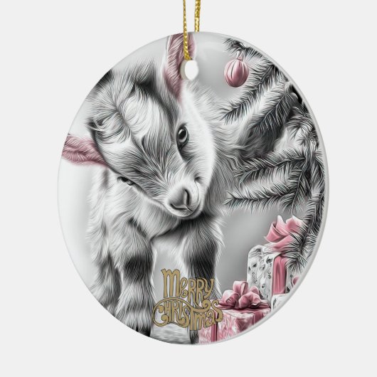 Baby Goat Christmas 9 and YOUR PHOTO Keramik Ornament (Links)