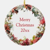 Baby Goat Festive Rustic Farm Weihnachten Keramik Ornament (Hinten)