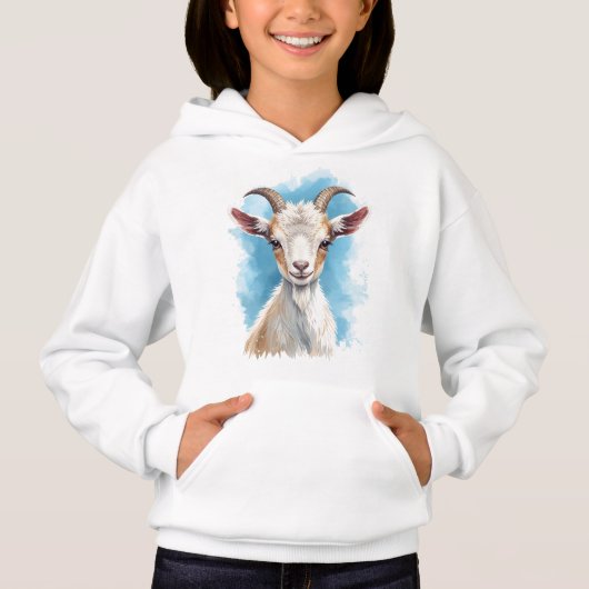 Baby Goat Lächeln Hoodie (Vorderseite)