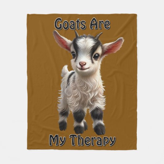 Baby Goat mit Fluffy Fur und hellen Ausdrücken Fleecedecke (Vorderseite)