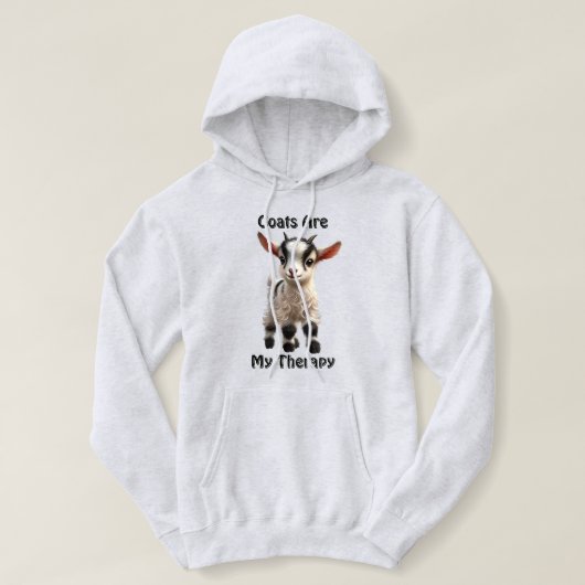 Baby Goat mit Fluffy Fur und hellen Ausdrücken Hoodie (Design vorne)