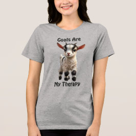 Baby Goat mit Fluffy Fur und hellen Ausdrücken Tri-Blend Shirt