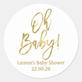 Baby Gold Babydusche Runder Aufkleber