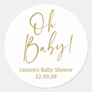 Baby Gold Babydusche Runder Aufkleber