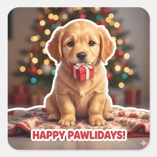 Baby Golden Retriever Gift Sticker (Vorderseite)