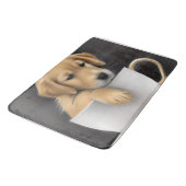 Baby Golden Retriever in a Tea Cup Graphic Badematte (Schrägansicht)
