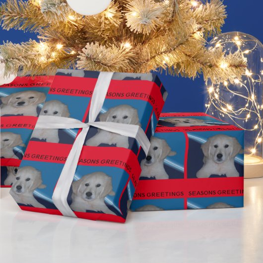 Baby Golden Retriever Wrapping Paper Geschenkpapier (Feiertage)