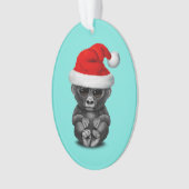 Baby-Gorilla, der eine Weihnachtsmannmütze trägt Ornament (Vorderseite)
