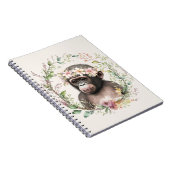 Baby Gorilla mit Blume Wreath Notizblock (Rechte Seite)
