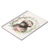 Baby Gorilla mit Blume Wreath Notizblock (Linke Seite)