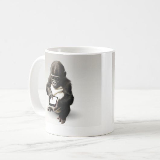 Baby gorilla Mug / チビゴリラのマグカップ　Gorilla Life Kaffeetasse (Vorderseite Links)