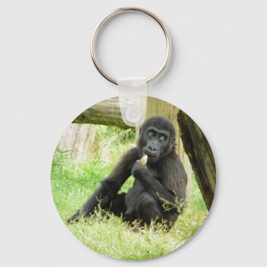 Baby Gorilla Snacking Schlüsselanhänger (Vorderseite)