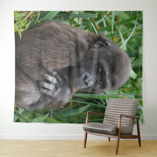 Baby Gorilla Wandteppich (Beispiel (Horizontal))