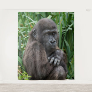 Baby Gorilla Wandteppich