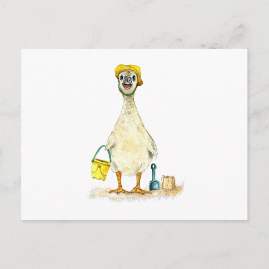 Baby Gosling am Strand Postkarte (Vorderseite)