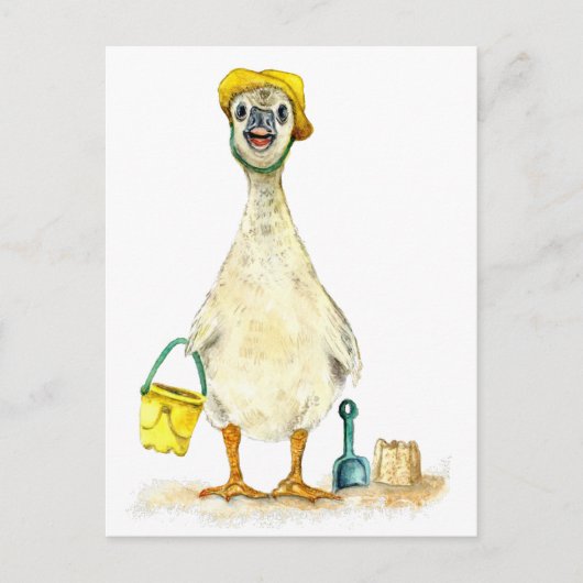 Baby Gosling am Strand Postkarte (Vorderseite)