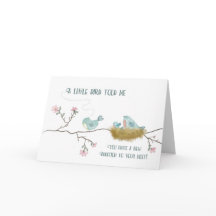 Baby Gratulation an ein wenig Birdie Told Me Bird