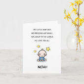Baby Gratulation Card mit Boy's Name & Rhyme Karte (Gelbe Blume)