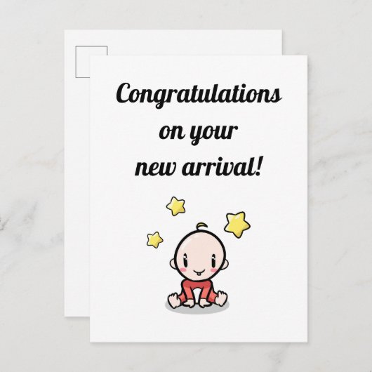 Baby Gratulations Card, Unisex, Neue Anreise, Postkarte (Vorne/Hinten)