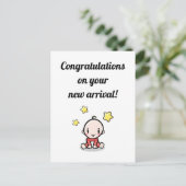 Baby Gratulations Card, Unisex, Neue Anreise, Postkarte (Stehend Vorderseite)