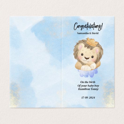 Baby-Gratulcard (Außenseite Aufgefaltet)