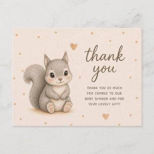 Baby Grauhörnchen Baby Shower Danke Postkarte