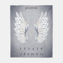 Baby Gray Blue Angel Flüge Monatsmilestone