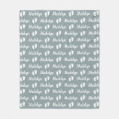 Baby Gray Calligrafy Personalisiert Repeat Name Fleecedecke (Vorderseite)