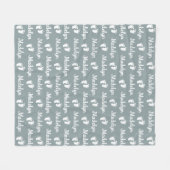 Baby Gray Calligrafy Personalisiert Repeat Name Fleecedecke (Vorderseite (Horizontal))