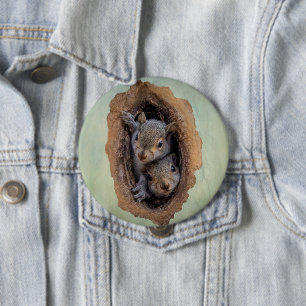 Baby Gray Eichhörnchen Weihnachten Button