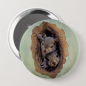 Baby Gray Eichhörnchen Weihnachten Button (Vorne & Hinten)