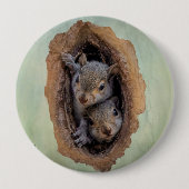 Baby Gray Eichhörnchen Weihnachten Button (Vorderseite)