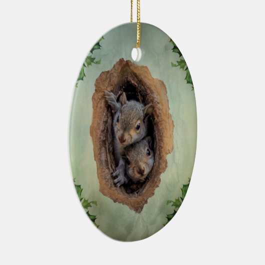 Baby Gray Eichhörnchen Weihnachten Keramik Ornament (Rechts)