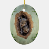 Baby Gray Eichhörnchen Weihnachten Keramik Ornament (Vorne)