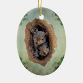 Baby Gray Eichhörnchen Weihnachten Keramik Ornament (Hinten)