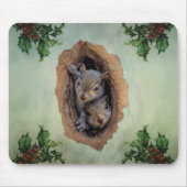 Baby Gray Eichhörnchen Weihnachten Mousepad (Vorne)