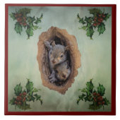 Baby Gray Eichhörnchen Weihnachtslied Fliese (Vorderseite)