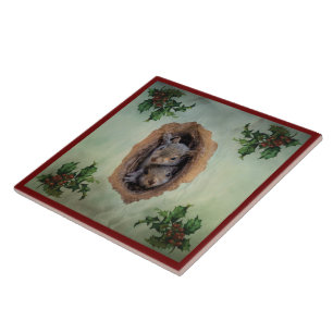 Baby Gray Eichhörnchen Weihnachtslied Fliese