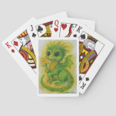 Baby Green Dragon Bringing A Flower Playing Cards Spielkarten (Rückseite)