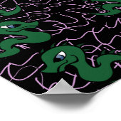 Baby Green Dragon Muster Poster (Ecke)