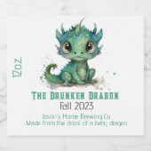 Baby green Dragon Zuhause Brew Beer Bierflaschenetikett (Einzelnes Label)